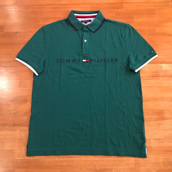 TOMMY HILFIGER Green Trimmed Polo Shirt - Picture 4 of 7
